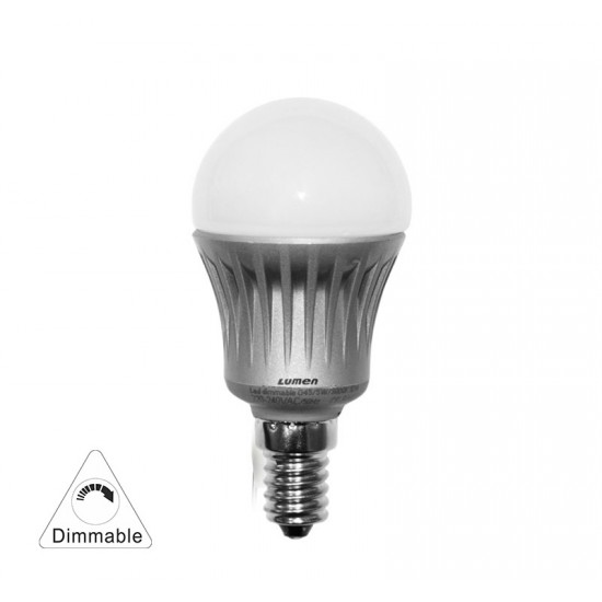 LED ΣΦΑΙΡΙΚΟ AΣΗΜΙ ΑΛΟΥΜΙΝΙΟ Ε14 5W 230V ΝΤΙΜΑΡΙΖΟΜΕΝΟ ΨΥΧΡΟ