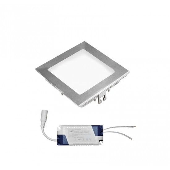 LED ΦΩΤΙΣ.ΨΕΥΔΟΡΟΦΗΣ ΑΛΟΥΜ ΤΕΤΡΑΓΩΝΟ 12W 4000K 120° ΑΣΗΜΙ