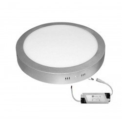 LED ΦΩΤΙΣΤΙΚΟ ΟΡΟΦΗΣ ΑΛΟΥΜΙΝΙΟΥ ΣΤΡΟΓΓΥΛΟ 24W 3000K ΑΣΗΜΙ