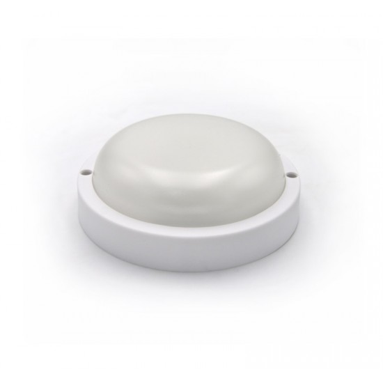 LED ΠΛΑΦΟΝΙΕΡΑ PC ΣΤΡΟΓΓΥΛΗ Φ140mm 8W 4000K IP54 ΛΕΥΚH