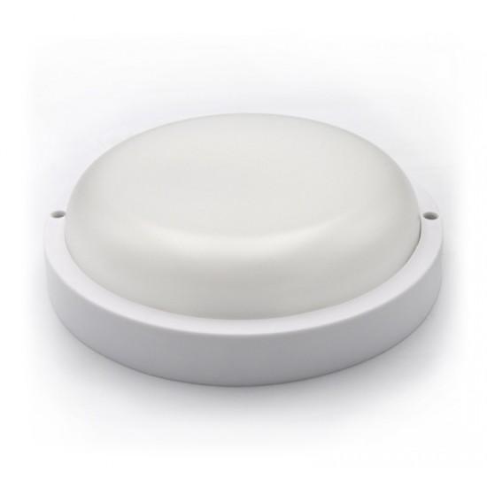 LED ΠΛΑΦΟΝΙΕΡΑ PC ΣΤΡΟΓΓΥΛΗ Φ200mm 18W 4000K IP54 ΛΕΥΚΗ