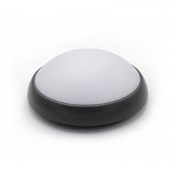 LED ΠΛΑΦΟΝΙΕΡΑ PC ΣΤΡΟΓΓΥΛΗ Φ213mm 9W 4000K IP65 ΓΡΑΦΙΤΗΣ