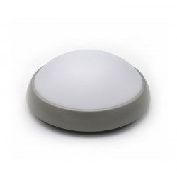 LED ΠΛΑΦΟΝΙΕΡΑ PC ΣΤΡΟΓΓΥΛΗ Φ213mm 9W 4000K IP65 ΓΚΡΙ