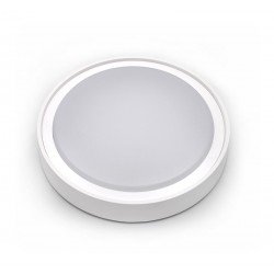 LED ΠΛΑΦΟΝΙΕΡΑ PC ΣΤΡΟΓΓΥΛΗ Φ260mm 15W 4000K IP65 ΛΕΥΚΗ