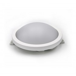 LED ΧΕΛΩΝΑ PC ΣΤΡΟΓΓΥΛΗ Φ213mm 15W 4000K IP54 ΛΕΥΚΗ