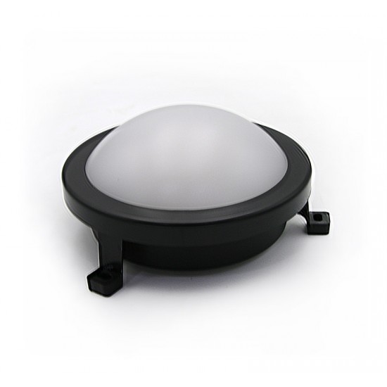 LED ΧΕΛΩΝΑ PC ΣΤΡΟΓΓΥΛΗ Φ172mm 6W 4000K IP54 ΜΑΥΡΗ