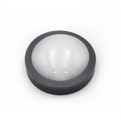 LED ΠΛΑΦΟΝΙΕΡΑ PC ΣΤΡΟΓΓΥΛΗ Φ170mm 12W 3000Κ IP65 ΓΚΡΙ