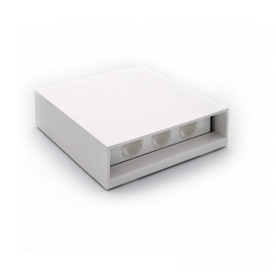 LED ΦΩΤΙΣΤ PC ΤΕΤΡΑΓΩΝΟ ΔΙΠΛΗΣ ΚΑΤΕΥΘ 6W 3000Κ IP65 ΛΕΥΚO