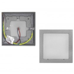 LED ΦΩΤΙΣΤΙΚΟ ΑΛΟΥΜΙΝΙΟΥ ΕΠΙΤΟΙΧΟ TETΡΑΓΩΝΟ 1W ΘΕΡΜΟ ΓΚΡΙ