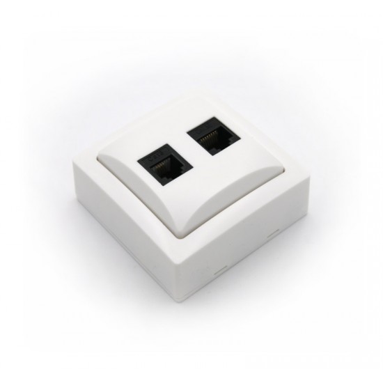 ΠΡΙΖΑ ΤΗΛ./ΔΙΚΤΥΟΥ ΔΙΠΛΗ RJ11&RJ45 Cat.5e IP20 ΛΕΥΚΗ