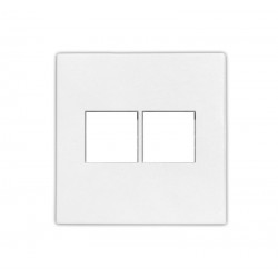 ΠΛΑΚΙΔΙΟ ΠΡΙΖΑΣ DATA ΔΙΠΛΗ RJ45+RJ45 Cat.6 ΛΕΥΚΗ