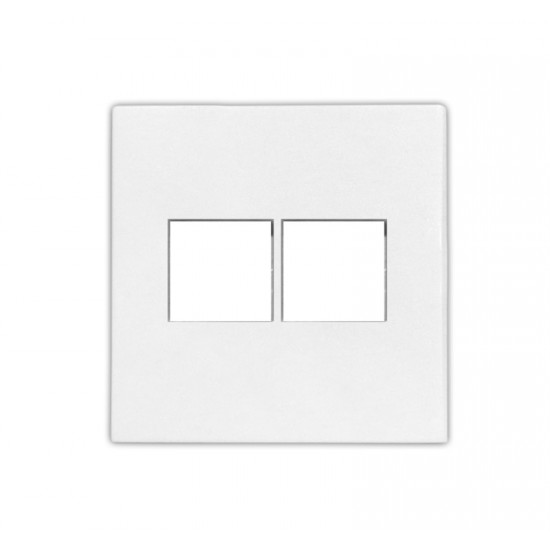 ΠΛΑΚΙΔΙΟ ΠΡΙΖΑΣ DATA ΔΙΠΛΗ RJ45+RJ45 Cat.6 ΛΕΥΚΗ