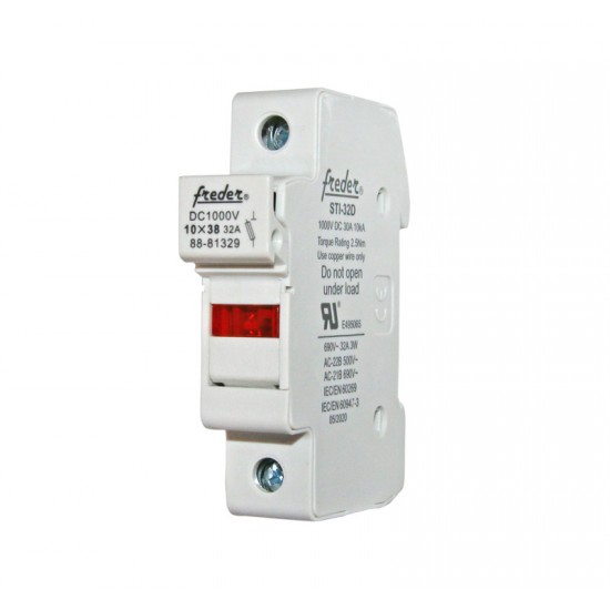 ΒΑΣΗ ΜΟΝΟΠΟΛΙΚΗ 32Α ΓΙΑ ΦΥΣΙΓΓIA 10x38mm 1000V DC (FREDER)