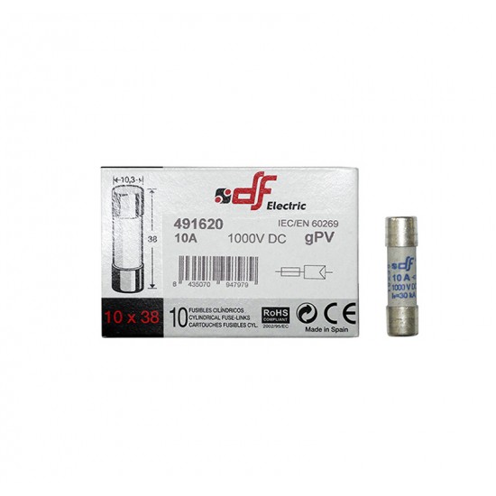 ΦΥΣΙΓΓΙΑ ΚΥΛΙΝΔΡΙΚΑ 10x38mm 10Α 1000VDC gR DF ΦΥΣΙΓΓΙΑ ΚΥΛΙΝΔΡΙΚΑ 10x38mm 10Α 1000VDC gR DF
