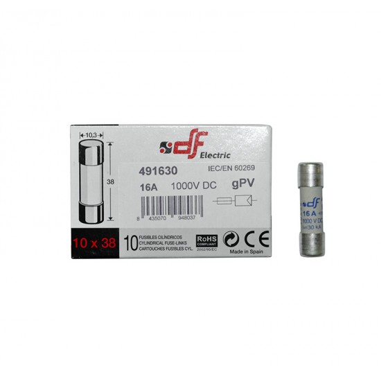 ΦΥΣΙΓΓΙΑ ΚΥΛΙΝΔΡΙΚΑ 10x38mm 16Α 1000VDC gR
