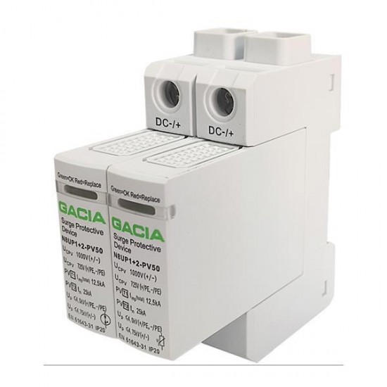 ΑΝΤΙΚΕΡΑΥΝΙΚΟ DC PV50 1000V T1+T2 12.5kA ΑΝΤΙΚΕΡΑΥΝΙΚΟ DC PV50 1000V T1+T2 12.5kA