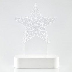 ΑΣΤΕΡΙ PLEXI GLASS, ΦΩΤΙΖΟΜΕΝΟ, 5 LED, ΜΠΑΤΑΡΙΑΣ, 13x5,5x19,5cm