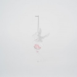 ΑΚΡΥΛΙΚΗ ΝΕΡΑΙΔΟΥΛΑ, ΜΑΤ ΠΕΡΛΕ ΡΟΖ, ΜΕ ΑΣΗΜΙ GLITTER, 6,9x14cm