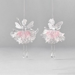 ΑΚΡΥΛΙΚΗ ΝΕΡΑΙΔΑ, ΜΑΤ ΔΙΑΦΑΝΗ, ΜΕ ΡΟΖ GLITTER, ΜΕ ΚΡΕΜΑΣΤΑ ΠΟΔΙΑ ΜΕ ΠΕΤΡΟΥΛΕΣ, 2 ΣΧΕΔΙΑ,  10x15,5cm, ΤΙΜΗ ΑΝΑ ΤΜΧ