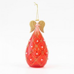 ΓΥΑΛΙΝΟ ΚΗΡΟΠΗΓΙΟ ΑΓΓΕΛΟΣ, ΚΟΚΚΙΝΟ, 9x20cm