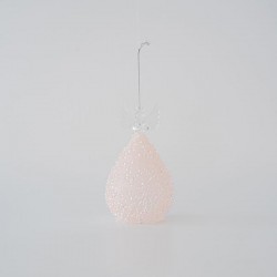 ΓΥΑΛΙΝΟΣ ΑΓΓΕΛΟΣ, ΔΙΑΦΑΝΟΣ ΜΕ ΡΟΖ, 15cm