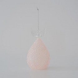 ΓΥΑΛΙΝΟΣ ΑΓΓΕΛΟΣ, ΔΙΑΦΑΝΟΣ ΜΕ ΡΟΖ, 17cm