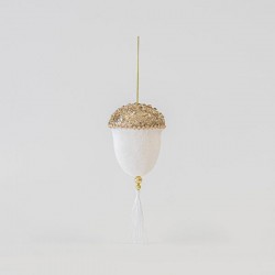 ΒΕΛΟΥΔΙΝΟ ΒΕΛΑΝΙΔΙ, ΛΕΥΚΟ ΜΕ ΧΡΥΣΟ GLITTER, 8x20cm