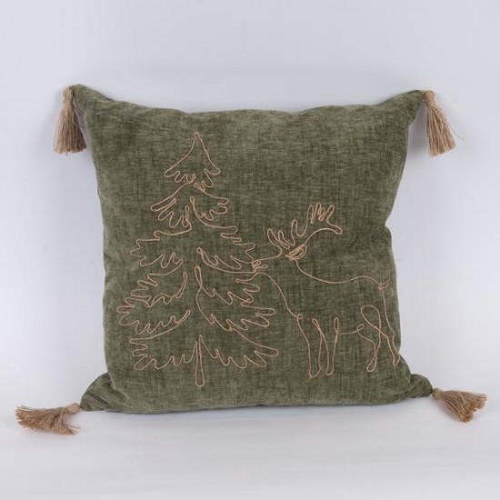 ΜΑΞΙΛΑΡΙ ΛΑΔΙ, ΜΕ ΧΡΙΣΤΟΥΓΕΝΝΙΑΤΙΚΟ ΔΕΝΤΡΟ ΚΑΙ ΕΛΑΦΙ, 45x45cm