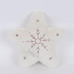 ΜΑΞΙΛΑΡΙ ΑΣΤΕΡΙ, ΛΕΥΚΟ ΓΟΥΝΙΝΟ ΜΕ ΧΙΟΝΟΝΙΦΑΔΑ, 34x34cm