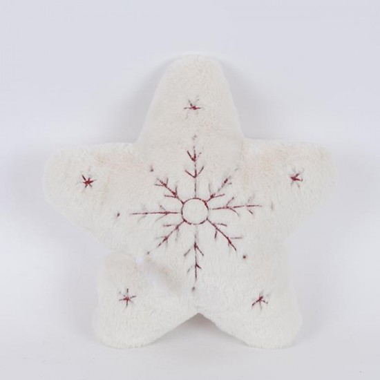 ΜΑΞΙΛΑΡΙ ΑΣΤΕΡΙ, ΛΕΥΚΟ ΓΟΥΝΙΝΟ ΜΕ ΧΙΟΝΟΝΙΦΑΔΑ, 34x34cm