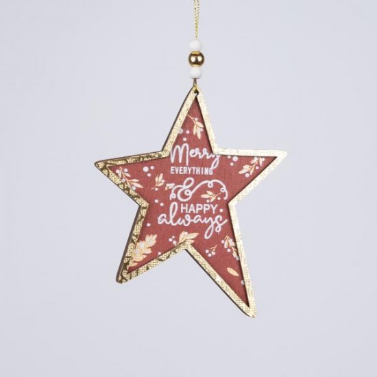 ΞΥΛΙΝΟ ΣΤΟΛΙΔΙ ΑΣΤΕΡΑΚΙ, ΚΟΚΚΙΝΟ ΜΕ ΧΡΥΣΟ, 0.5x11x24cm