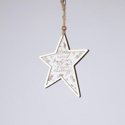 ΞΥΛΙΝΟ ΣΤΟΛΙΔΙ ΑΣΤΕΡΑΚΙ, ΛΕΥΚΟ ΜΕ ΧΡΥΣΟ, 0.5x11x24cm