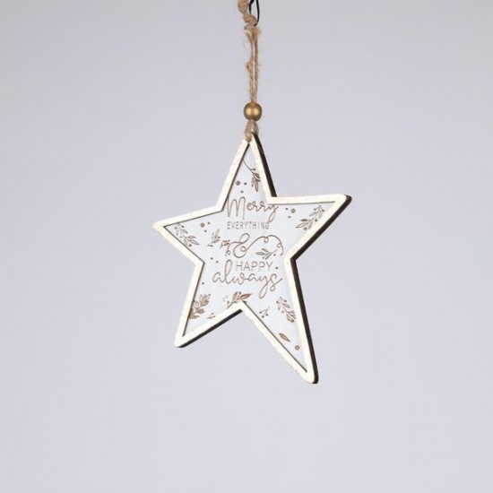 ΞΥΛΙΝΟ ΣΤΟΛΙΔΙ ΑΣΤΕΡΑΚΙ, ΛΕΥΚΟ ΜΕ ΧΡΥΣΟ, 0.5x11x24cm