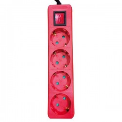 ΠΟΛΥΠΡΙΖΟ 4 ΚΑΛΩΔΙΟ 2m + ΔΙΑΚΟΠΤΗ ΚΟΚΚΙΝΟ ΜΕ ΠΡΟΣΤΑΣΙΑ ΕΠΑΦΩΝ