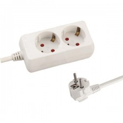 ΠΟΛΥΠΡΙΖΟ 2 ΘΕΣΕΩΝ ΜΕ ΚΑΛΩΔΙΟ 3X1,5mm 1,5m ΜΕ ΠΡΟΣΤΑΣΙΑ ΕΠΑΦΩΝ