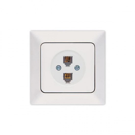 ΠΡΙΖΑ ΤΗΛΕΦΩΝΟΥ ΔΙΠΛΗ RJ 11 ΛΕΥΚΗ ΠΡΙΖΑ ΤΗΛΕΦΩΝΟΥ ΔΙΠΛΗ RJ 11 ΛΕΥΚΗ