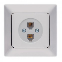 ΠΡΙΖΑ ΤΗΛΕΦΩΝΟΥ ΔΙΠΛΗ RJ 11 ΝΙΚΕΛ MAT