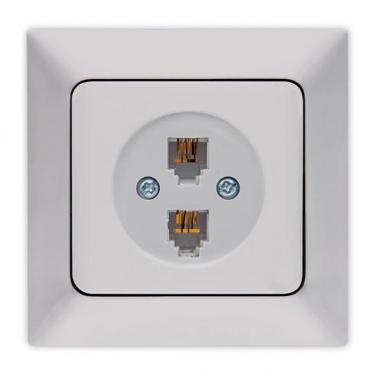 ΠΡΙΖΑ ΤΗΛΕΦΩΝΟΥ ΔΙΠΛΗ RJ 11 ΝΙΚΕΛ MAT