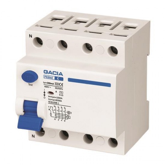 ΡΕΛΕ ΔΙΑΡΡΟΗΣ 4Χ40Α 6KA 300mA GACIA TYPE A ΡΕΛΕ ΔΙΑΡΡΟΗΣ 4Χ40Α 6KA 300mA GACIA TYPE A